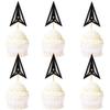 Ercadio 24 Pack Military Emblem Cupcake Toppers Silver Black Air Force Cupcake Picks Army Navy Cake Toppers Air Force Emblem Theme Retirement Birthday Party Cake Decorations Supplies view 1