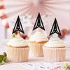 Ercadio 24 Pack Military Emblem Cupcake Toppers Silver Black Air Force Cupcake Picks Army Navy Cake Toppers Air Force Emblem Theme Retirement Birthday Party Cake Decorations Supplies view 3
