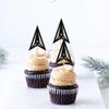 Ercadio 24 Pack Military Emblem Cupcake Toppers Silver Black Air Force Cupcake Picks Army Navy Cake Toppers Air Force Emblem Theme Retirement Birthday Party Cake Decorations Supplies view 4