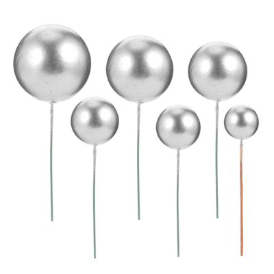 Ciieeo 42pcs Foam Ball Ornaments DIY Balls Cake Inserts Decorations for Birthday Party Cupcake Toppers