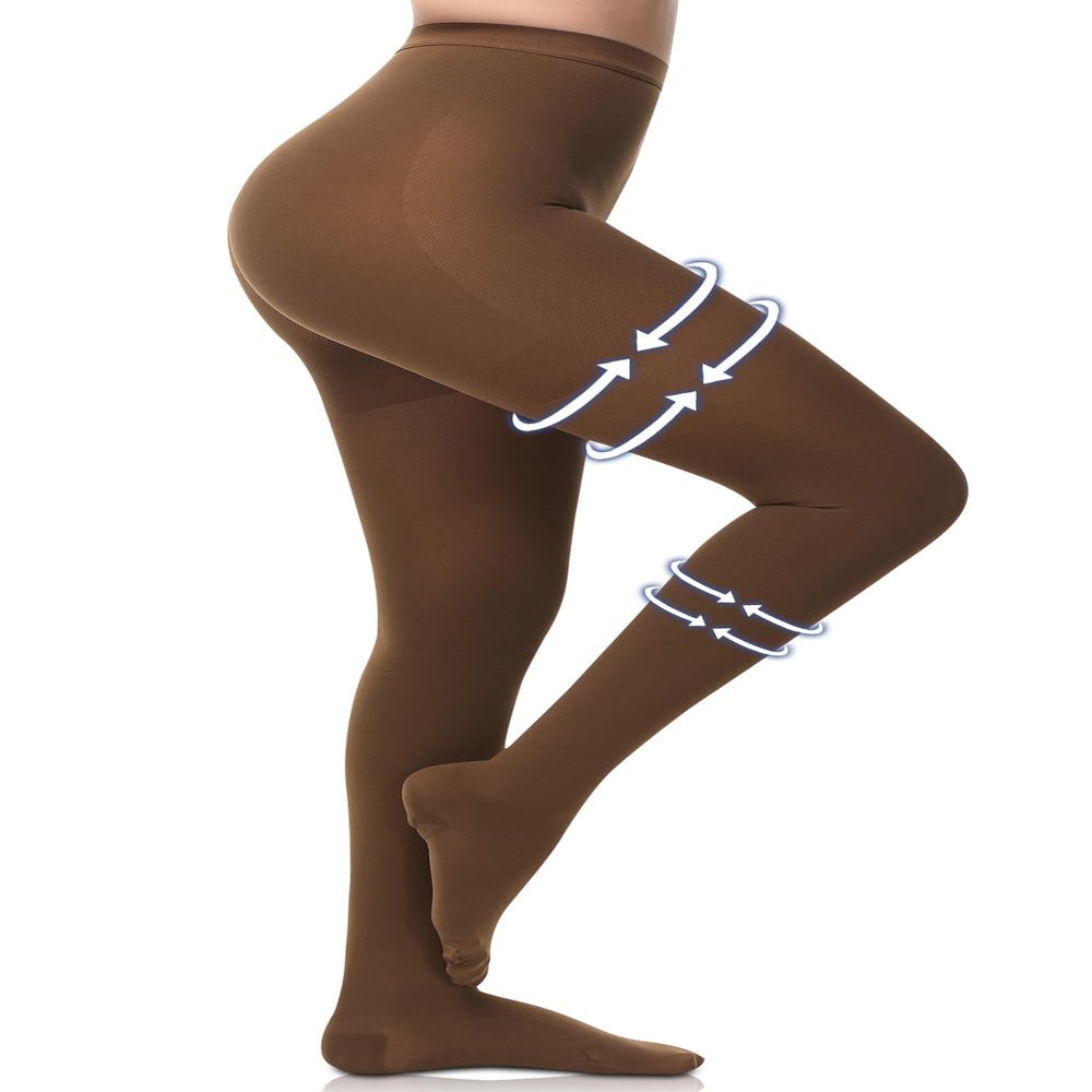 Beister Medical Compression Pantyhose for Women & Men, Opaque Closed Toe 20-30mmHg Graduated Support Tight, Waist High Compression Circulation Leggings for Varicose Veins, Edema, Flight, DVT