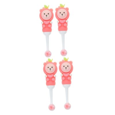 Mobestech 4pcs Bear Shape Manual Toothbrush for Boys and Girls Boy Girl Teeth Brush Soft Bristles Oral Care at Home Travel