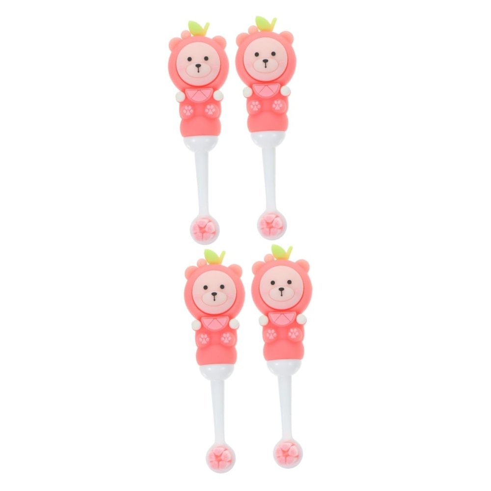 Mobestech 4pcs Bear Shape Manual Toothbrush for Boys and Girls Boy Girl Teeth Brush Soft Bristles Oral Care at Home Travel
