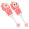 Mobestech 4pcs Bear Shape Manual Toothbrush for Boys and Girls Boy Girl Teeth Brush Soft Bristles Oral Care at Home Travel view 4