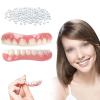 AahArya Dentures Cosmetic Veneer Natural Tone Instant Veneers Dental Silicone Tooth Whitening Temporary Prosthesis Teeth Top Bottom False Teeth Dental Prostheses Men and Women Veneer,01,14PCS view 2
