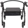 HSEECR Ultra Lightweight Folding Mobility Aids - Mobility Walker Rollator 4 Wheel with Padded Seat, Lockable Brakes and Bag, Walking Frame for The Elderly or Disabled (Black) view 3