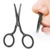 Nose Hair Scissors Rounded Tip, Stainless Steel Curved Blade Facial and Beard Trimmer view 2
