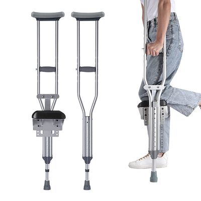 1 Pair of Adjustable Crutch with Knee Rest, Lightweight Walking Cane for Big Adults, Women & Men, Aluminum, Shock-Resistant & Load 150KG (M) (S) Star of Light
