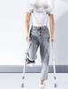 1 Pair of Adjustable Crutch with Knee Rest, Lightweight Walking Cane for Big Adults, Women & Men, Aluminum, Shock-Resistant & Load 150KG (M) (S) Star of Light view 3