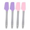 Angoily 4pcs Silicone Wax Applicator Spatulas Portable Handheld Cream Applicator Sticks for Home Waxing Hair Removal with Curved Design in Purple and Pink view 1