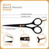 5'' Beard Scissors for Men- German Mustache Scissors with Berad & Mustache Comb- Beard Trimming Scissors with Travel Pouch- Mustache Grooming kit for Men Facial Hair Styling-Mustache Trimmer. view 4