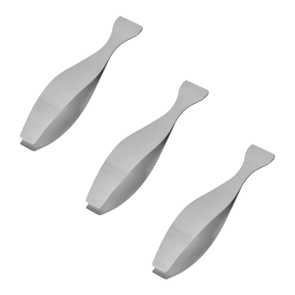 Angoily 3pcs Stainless Steel Hair Plucking Clip Multi-Function Fish Tweezers for Kitchen Tool Convenient Pig Hair Remover for Laundry