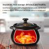 Ceramic Casserole Pot for Cooking Stew Pot Flower Pattern Double Handle Clay Pot Earthen Pot Heat-Resistant Kitchen Cookware with Lid (Size : 5L) view 3