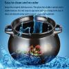 Ceramic Casserole Pot for Cooking Stew Pot Flower Pattern Double Handle Clay Pot Earthen Pot Heat-Resistant Kitchen Cookware with Lid (Size : 5L) view 4