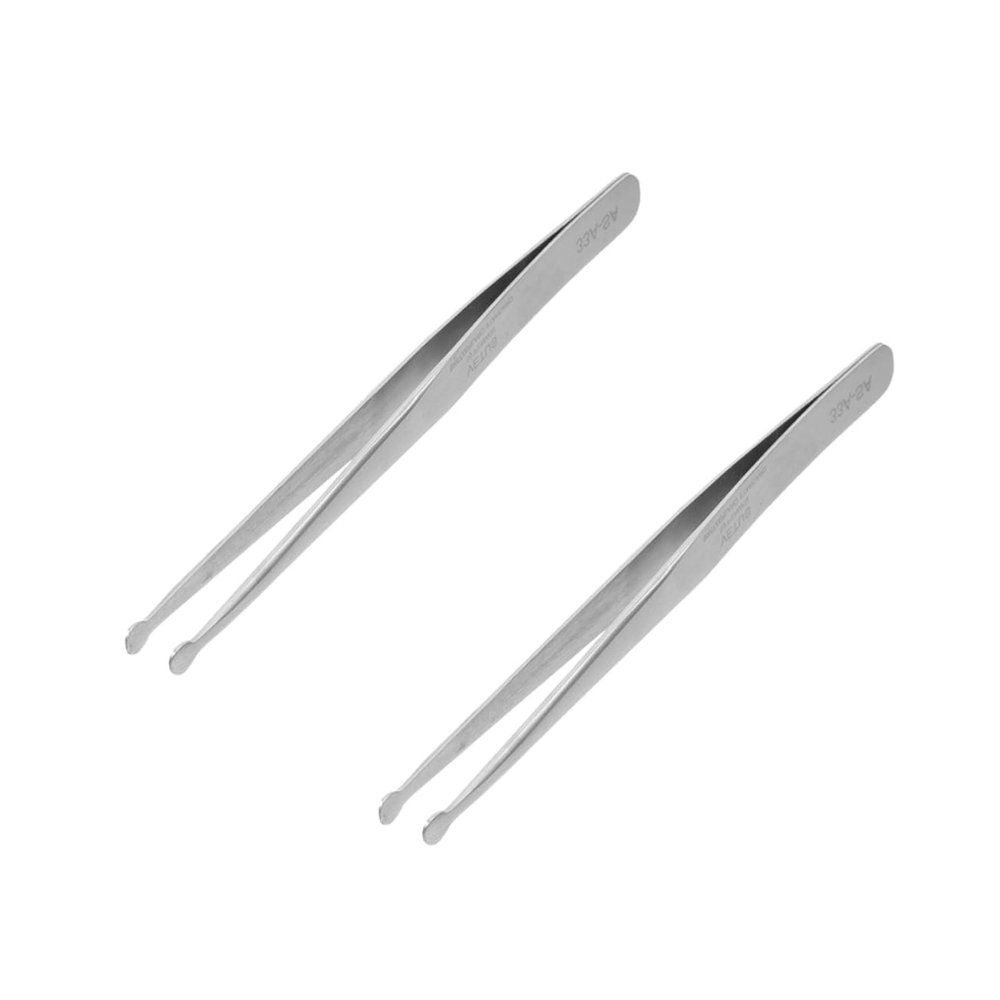 Angoily 2pcs Static Tweezers Tip Precision Tweezers Stainless Steel for Stamp Handling and Electronics Repair