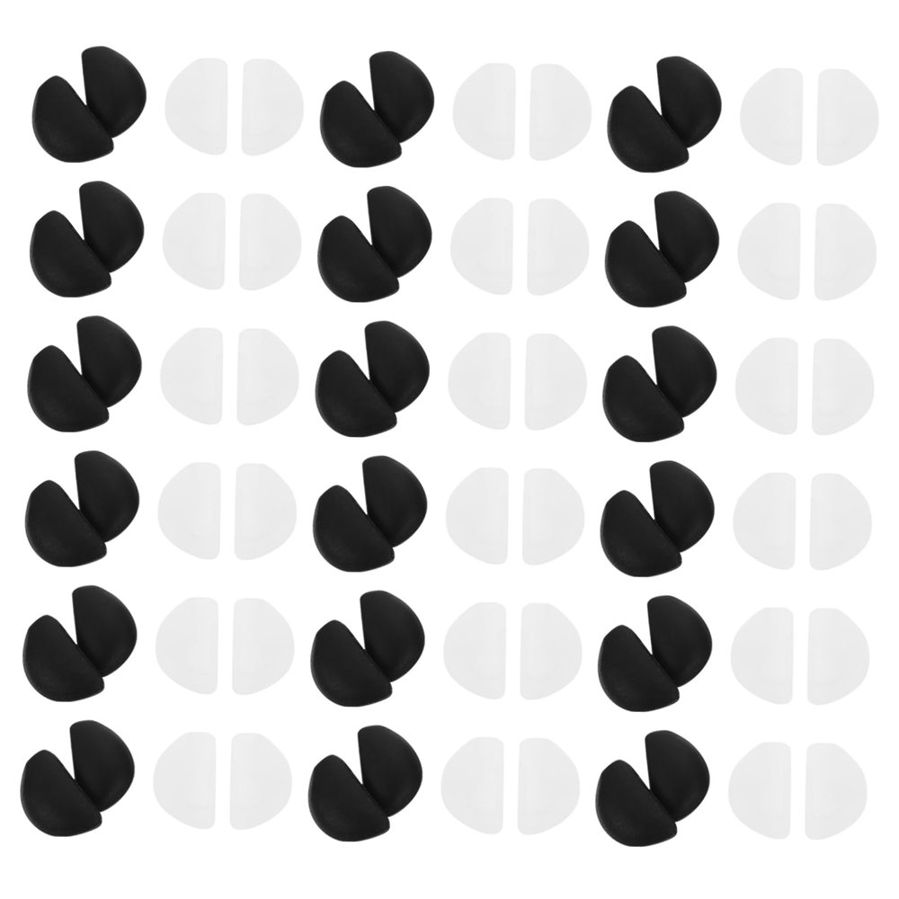 Anneome 20pairs Silicone Eyeglass Nose Pads Comfortable Anti-slip Replacement Pads for Glasses Sunglasses and Reading Glasses Easy to Install Fit Black and White Total