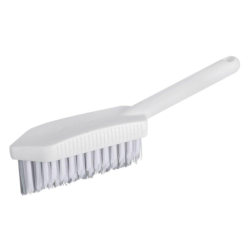 Gatuida Floor Crevice Brush Handheld Cleaning Brush Stiff Plastic Bristles White for Kitchen and Bathroom Gaps Corners and Baseboards