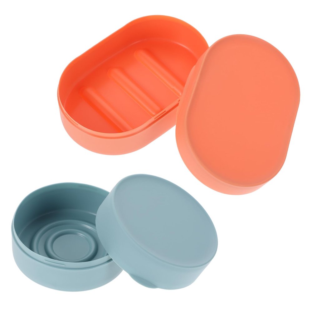 OUNONA 6pcs Portable Soap Holder Soap Box Creative Case for Travel for Bathroom and Go Use Random Color