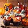 24 PCS Hot Car Cupcake Toppers Race Car Party Decorations Checkered Theme Cake Decoration for Boy Girl Baby Shower Birthday Party Cake Decors Supplies view 3