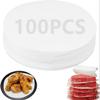 KMOCEPLY 100Pcs Round Parchment Paper Baking Paper Sheets Round Burger Paper Sheets Non Stick Greaseproof Burger Press Wax Discs Papers for Food Crafting Foods Seperating Air Fry Baking (8 inches) view 1