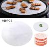KMOCEPLY 100Pcs Round Parchment Paper Baking Paper Sheets Round Burger Paper Sheets Non Stick Greaseproof Burger Press Wax Discs Papers for Food Crafting Foods Seperating Air Fry Baking (8 inches) view 2