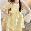 HOLABONITA Yellow Dress for Women Half Sleeve Midi Dress Summer Dress Pleated Party Birthday Dress Strap Female Dress (Color : Yellow, Size : M) view 2