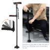Foldable Walking Stick, Light Weight Elderly Aluminum Alloy Cane, Travel Adjustable Crutch with LED Light for Arthritis Seniors Disabled, Special Balancing Star of Light view 2