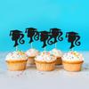 Cyodoos 24pcs 2024 Girl Graduation Theme Black Cupcake Toppers Girl Graduate Silhouette Cupcake Picks 2024 Students Graduation Theme Party Cake Decorations Supplies view 3