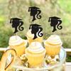 Cyodoos 24pcs 2024 Girl Graduation Theme Black Cupcake Toppers Girl Graduate Silhouette Cupcake Picks 2024 Students Graduation Theme Party Cake Decorations Supplies view 4