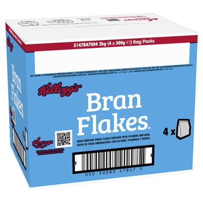 Kellogg's Bran Flakes Bag 500g (Pack of 4)
