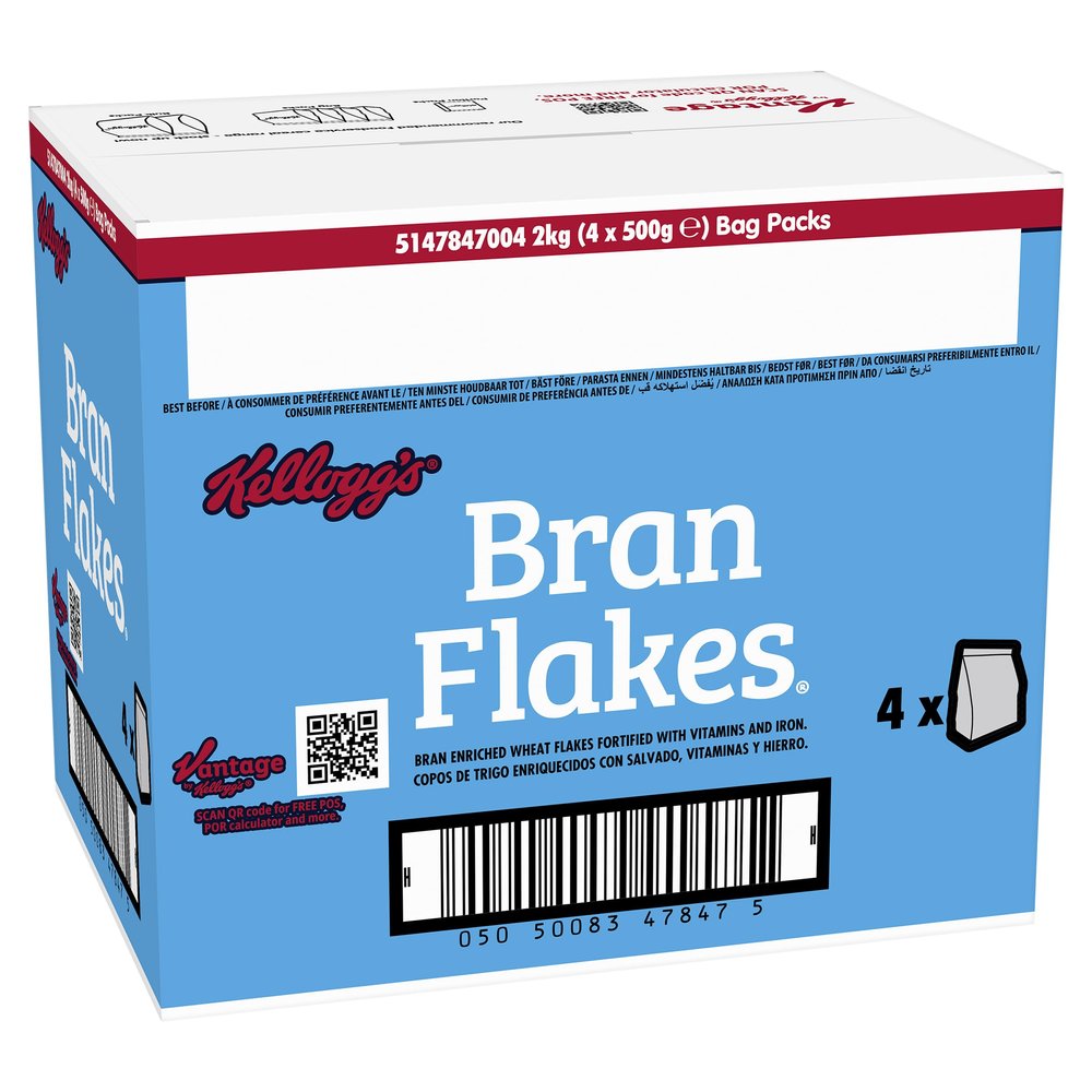 Kellogg's Bran Flakes Bag 500g (Pack of 4)