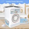 Laundry Powder Metal Box Laundry Gel Storage Box Laundry Detergent Canister with Transparent Skylight Design Unique Washing Machine Shape Laundry Powder Bin view 2
