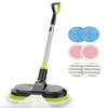 BIUBLE Cordless Electric Mop, Dual Spin Floor Cleaning Mop with LED Headlight/Stand-Free/Water Sprayer,Handheld Polisher Scrubber with 300 ML Water Tank for Multi Floors view 1