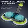 BIUBLE Cordless Electric Mop, Dual Spin Floor Cleaning Mop with LED Headlight/Stand-Free/Water Sprayer,Handheld Polisher Scrubber with 300 ML Water Tank for Multi Floors view 3