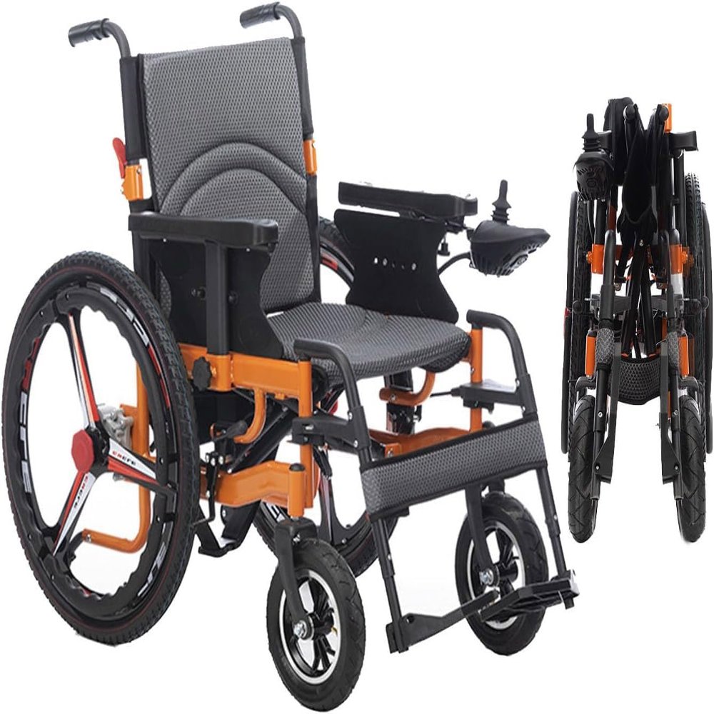 Electric Wheelchairs for Adults - 250Wx2 Compact Heavy Duty Chairs for Travel - Removable Seat Cushions Comfortable Breathable