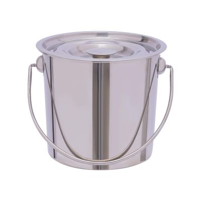 6L Stainless Steel Bucket with Lid, Food Industrial Bucket, Kitchen Bucket, Milk Bucket, Food Bucket, Champagne Cooler, Ice Cube Bucket (6L)