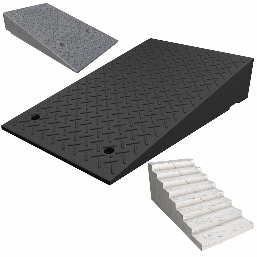 15-3cm Rise Height Heavy Duty Rubber Threshold Ramp, Driveway Ramps With Stable Grid Structure For Cars, Handicap Ramp, Loading Ramps (Size : 100x25x4cm)