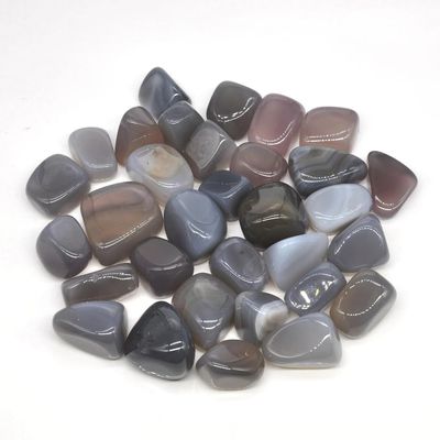 100g Natural Grey Agate Tumbled Stones Bulk Crystals Polished Raw Aquarium Decoration Minerals