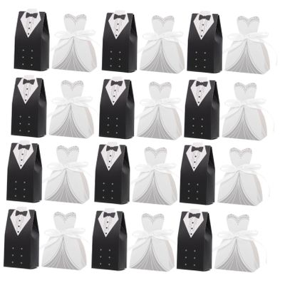 PRETYZOOM 100pcs Romantic Candy Holders for Weddings Unique Bride Groom Design Treat Cases Decorative Storage Boxes for Parties Birthdays and Celebrations