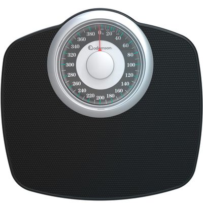 Adamson A25 Scales for Body Weight - Up to 400 LB - 5.3" Dial on 12.4" x 12" Platform - Anti-Skid Rubber Surface - High Precision Bathroom Scale Analog - Durable with 20-Year Assurance - w/Turquoise