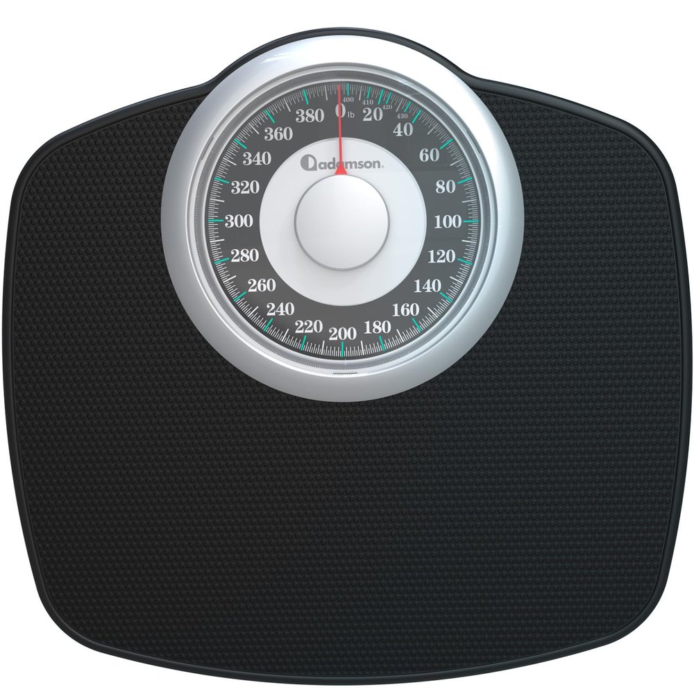 Adamson A25 Scales for Body Weight - Up to 400 LB - 5.3" Dial on 12.4" x 12" Platform - Anti-Skid Rubber Surface - High Precision Bathroom Scale Analog - Durable with 20-Year Assurance - w/Turquoise