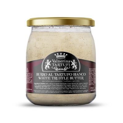 Valnerina Tartufi White Truffle Butter | Gastronomic Specialty for Crostini, Bruschetta, Starters, First and Second Dishes | 450 gr jar.