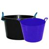 70L Rope Bucket (Black) + 42 Large Flexi Tubs | Heavy Duty Plaster Mixing Cement Water Storage Bucket | Flexi Tubs Muck Bucket Garden Debris Rubbish Collection (42l Flexi Purple, 70 Litre Rope Bucket) view 1