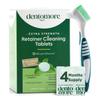 Dentomore Retainer Cleaner Tablets -4 Months supply-120 tabs- Cleaning Tablets Eliminate Odour, Stains - Mouth Guard Cleaning Tablets - Potent Denture Cleaning Tablets - Bonus Special Toothbrush view 1