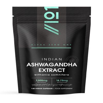 Ashwagandha Extract 7500mg - 5% Withanolides (18.75mg) - 120 Vegan Capsules - Made with BioPerine Black Pepper for Higher Bioavailability (4 Month Supply) by Alpha01