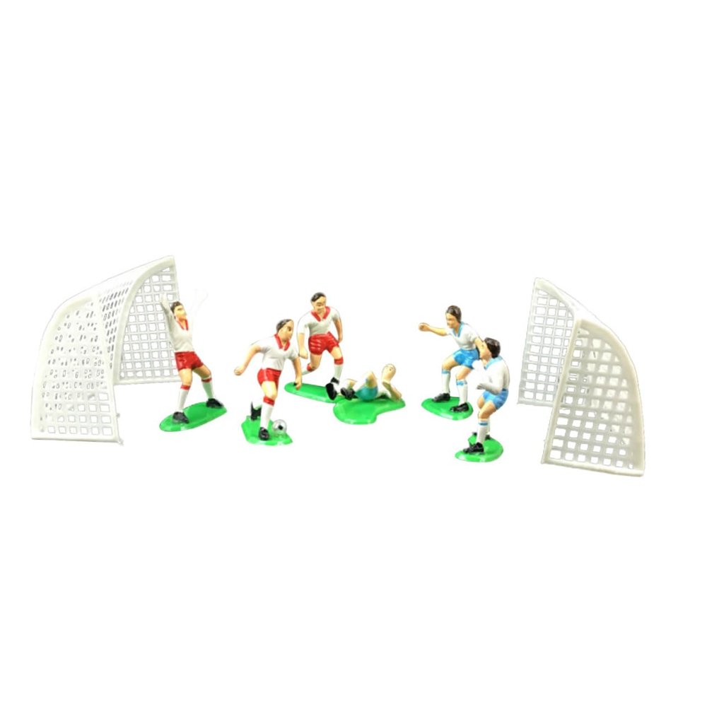 CAXUSD Football Birthday Decoration Cake Topper Set Soccer Players Non-edible for Boys' Parties