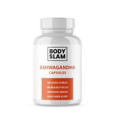 BODYSLAM Ashwagandha KSM-66 Capsules | 90x 500mg Capsules | 45000mg Tub | Vegan