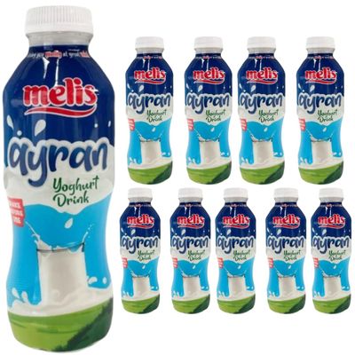 By Pufai Grocery, Melis Ayran Natural Yoghurt Drink Traditional Turkish Drink Ayran 250 millimeter x 10 Bottles