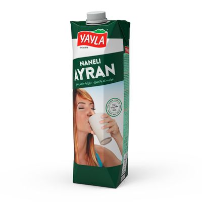 By Pufai Grocery, Yayla Mint Ayran Natural Yoghurt Drink Ayran Mint Turkish Traditional Drink Ayran 1000 millimeter