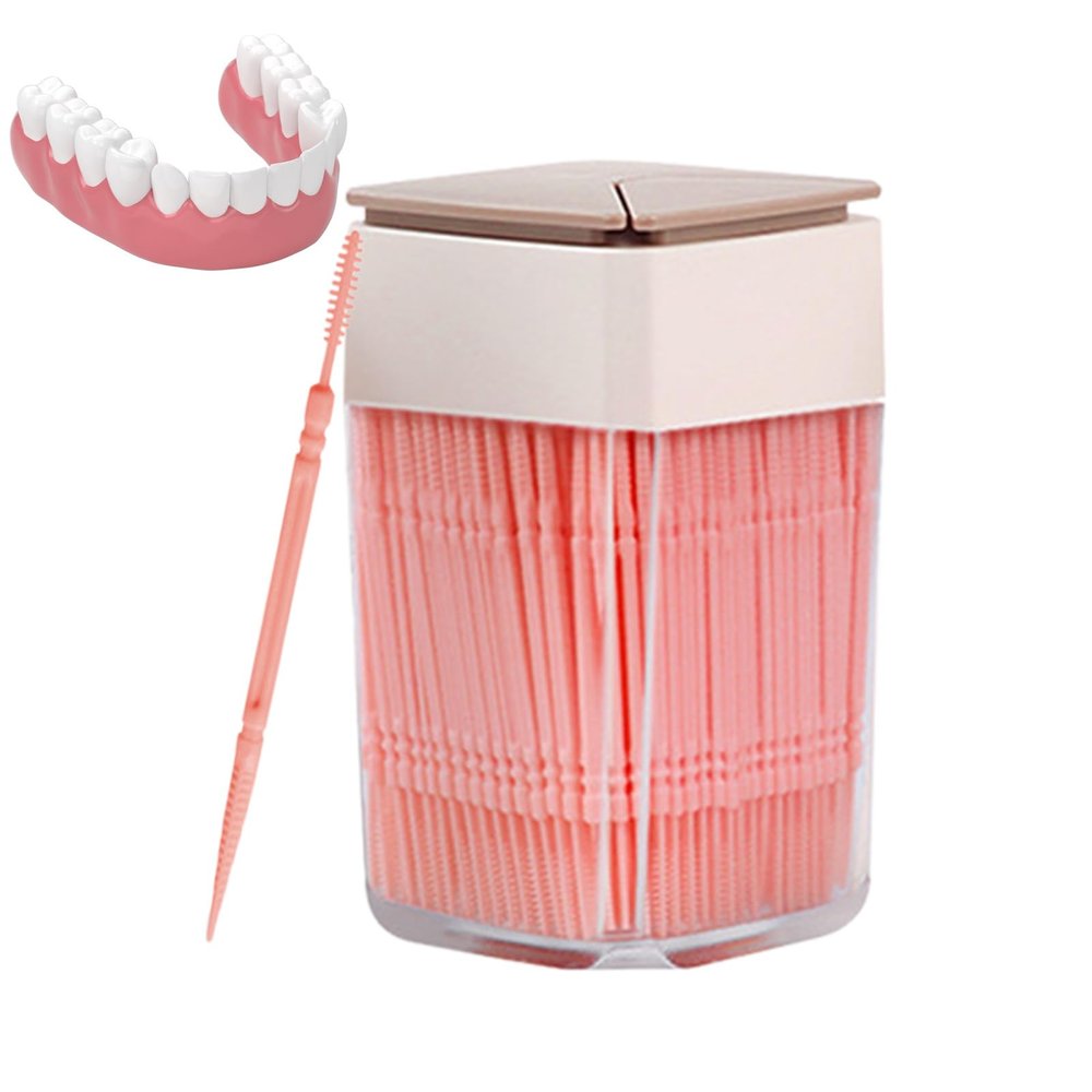 Aizuoni Tooth Picks with Bristles | Dual-End Teeth Care Tooth Picks - Tooth Cleaning Toothpicks with No Deformation for Banquet, Hotels, Restaurants, Schools
